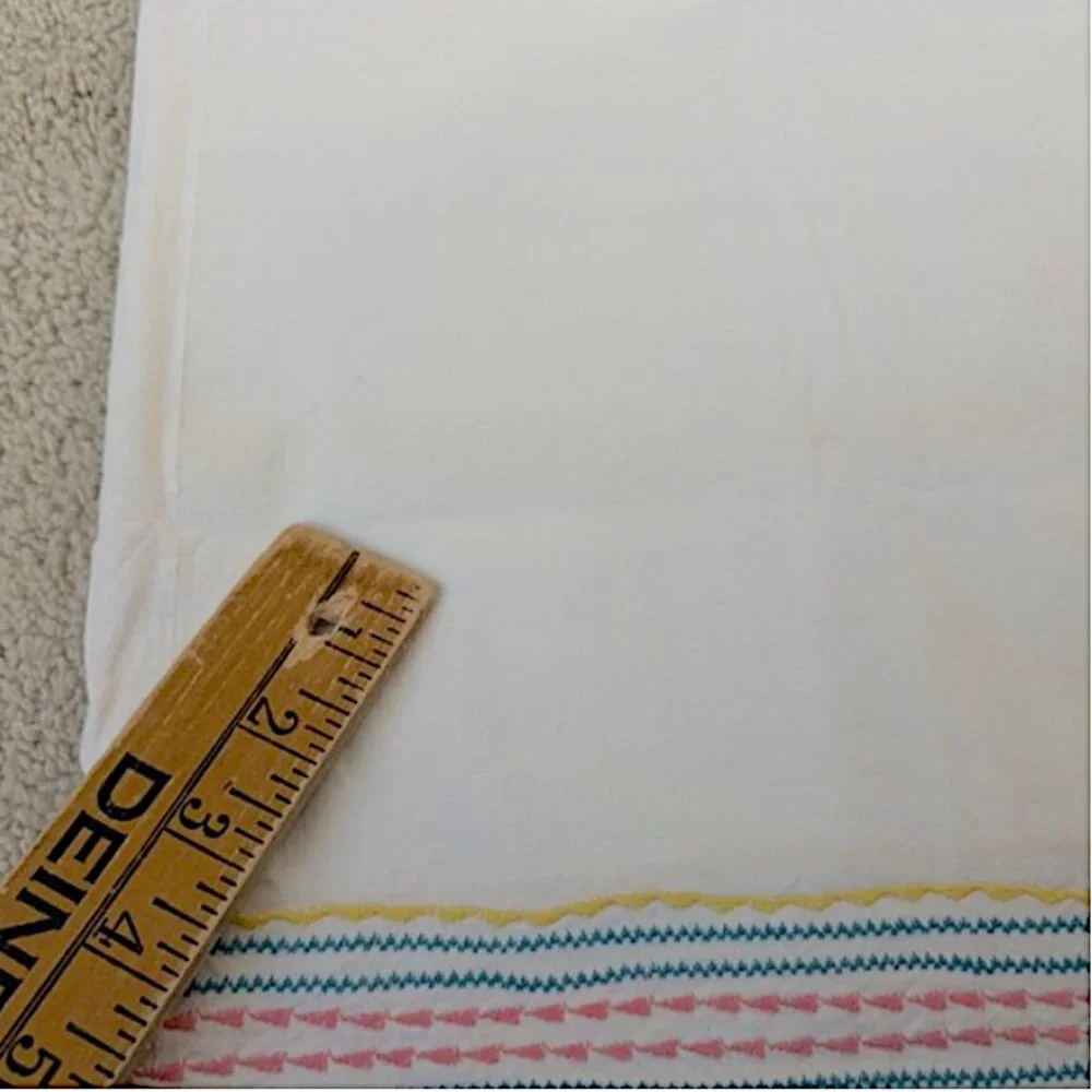 Vintage Stripe Embroidered Pillowcase Tube to finish
